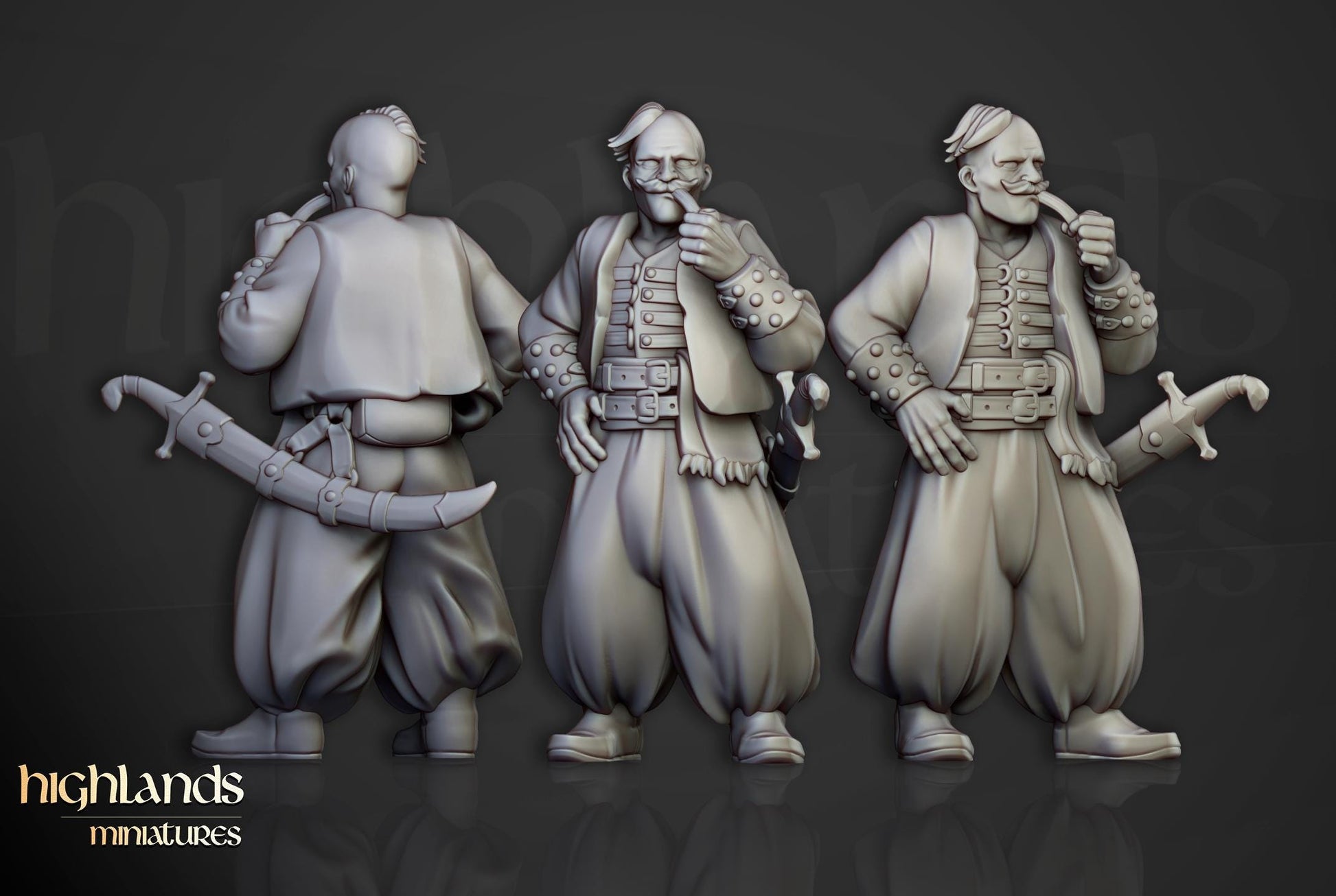 Harbour Cossacks with Command Group 10 multipart models Highland Miniatures Various Scales (US tariffs are pre-paid by us)