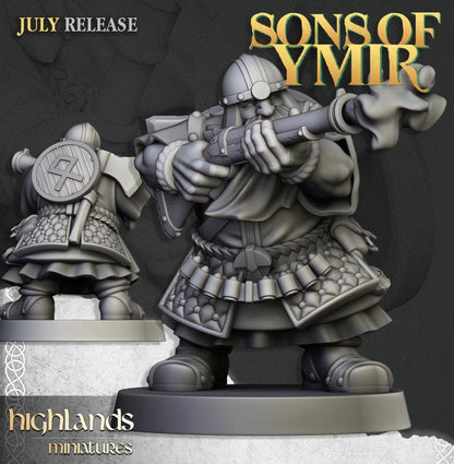 Dwarf Marksmen with Command Group 10 models Highland Miniatures Various Scales (US tariffs are pre-paid by us)