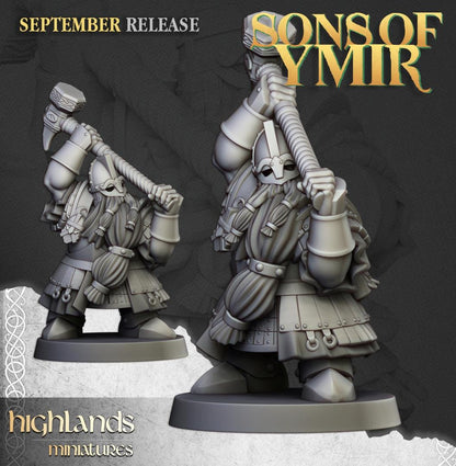 Dwarf Kings Guard Unit with Command Group 10 models Highland Miniatures Various Scales (US tariffs are pre-paid by us)