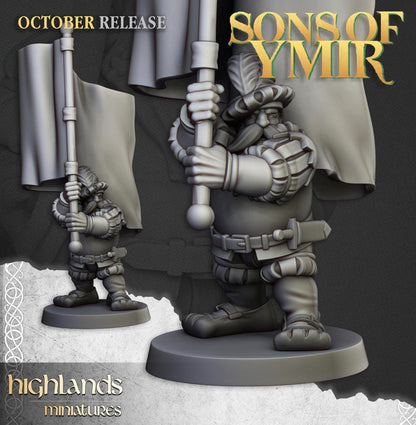 Dwarf Pike men Unit with Command Group 10 models Highland Miniatures Various Scales (US tariffs are pre-paid by us)