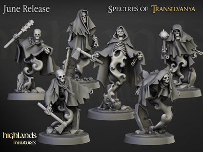 Crypt Ghosts 10 models Highland Miniatures Various Scales (US tariffs are pre-paid by us)