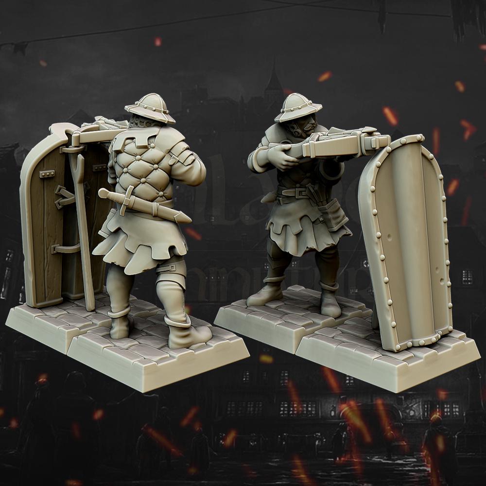 Medieval Crossbowmen 10 multipart models Highland Miniatures Various Scales (US tariffs are pre-paid by us)