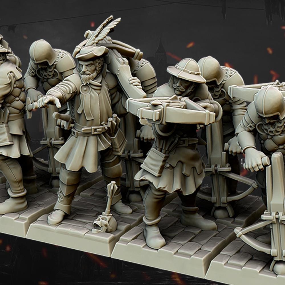 Medieval Crossbowmen 10 multipart models Highland Miniatures Various Scales (US tariffs are pre-paid by us)
