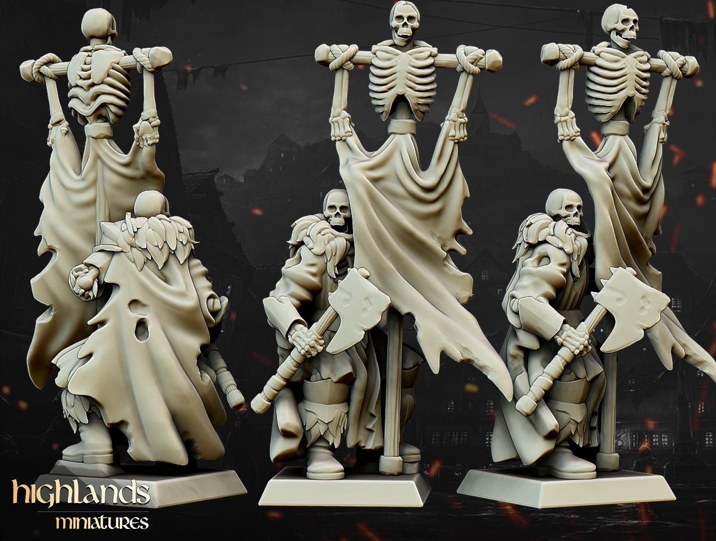 Blackwatch with Command Group 10 multipart models Highland Miniatures Transilvanya Undead Various Scales (US tariffs are pre-paid by us)