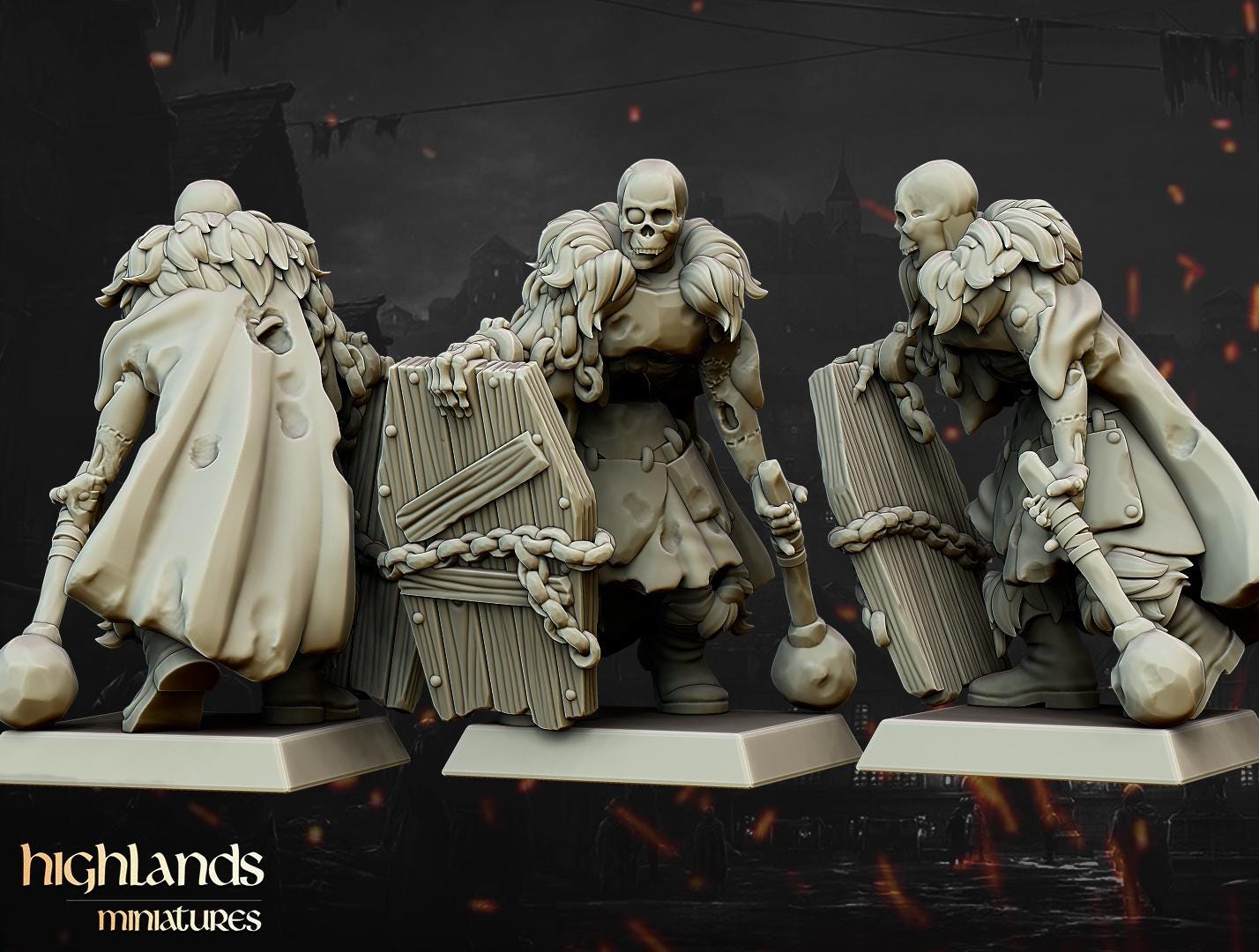Blackwatch with Command Group 10 multipart models Highland Miniatures Transilvanya Undead Various Scales (US tariffs are pre-paid by us)