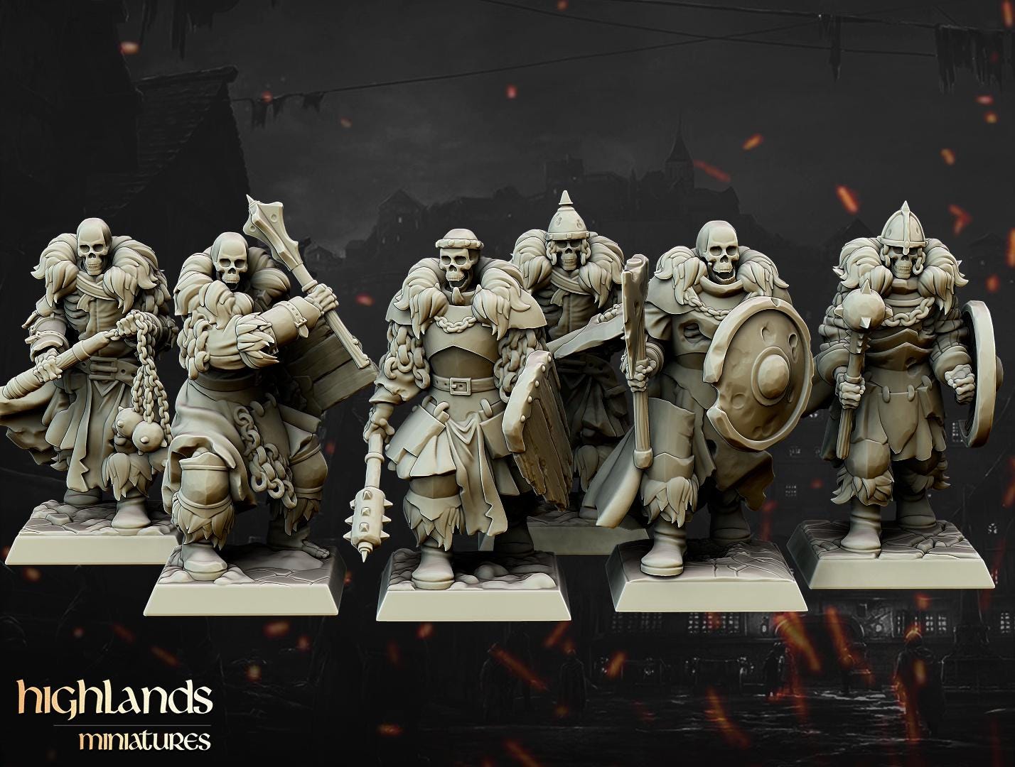 Blackwatch with Command Group 10 multipart models Highland Miniatures Transilvanya Undead Various Scales (US tariffs are pre-paid by us)