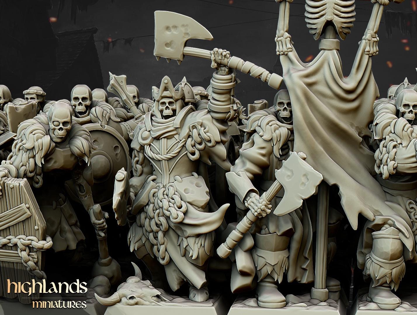 Blackwatch with Command Group 10 multipart models Highland Miniatures Transilvanya Undead Various Scales (US tariffs are pre-paid by us)