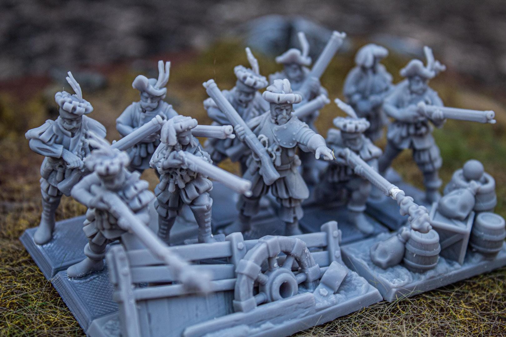 Arquebusiers Unit 10 models Highland Miniatures Various Scales (US tariffs are pre-paid by us)