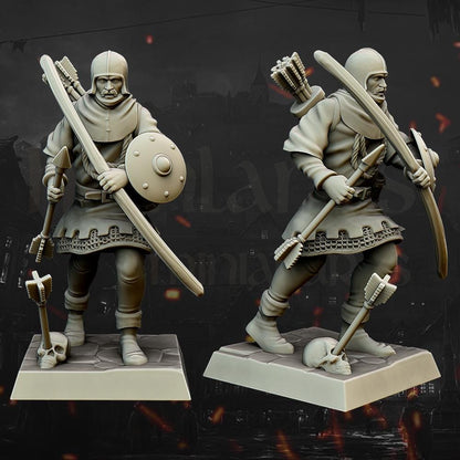 Medieval Archers Unit 10 multipart models Highland Miniatures Various Scales (US tariffs are pre-paid by us)