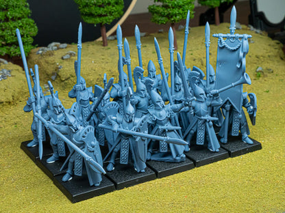 Aegean Elves Spearmen with Command Group 10 models Highland Miniatures Various Scales (US tariffs are pre-paid by us)