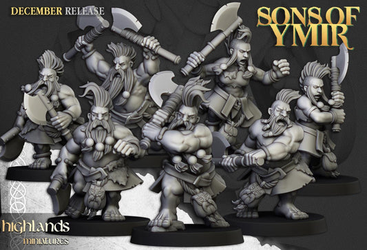 Dwarf Death Seekers Unit with Command Group 10 models Highland Miniatures Various Scales (US tariffs are pre-paid by us)