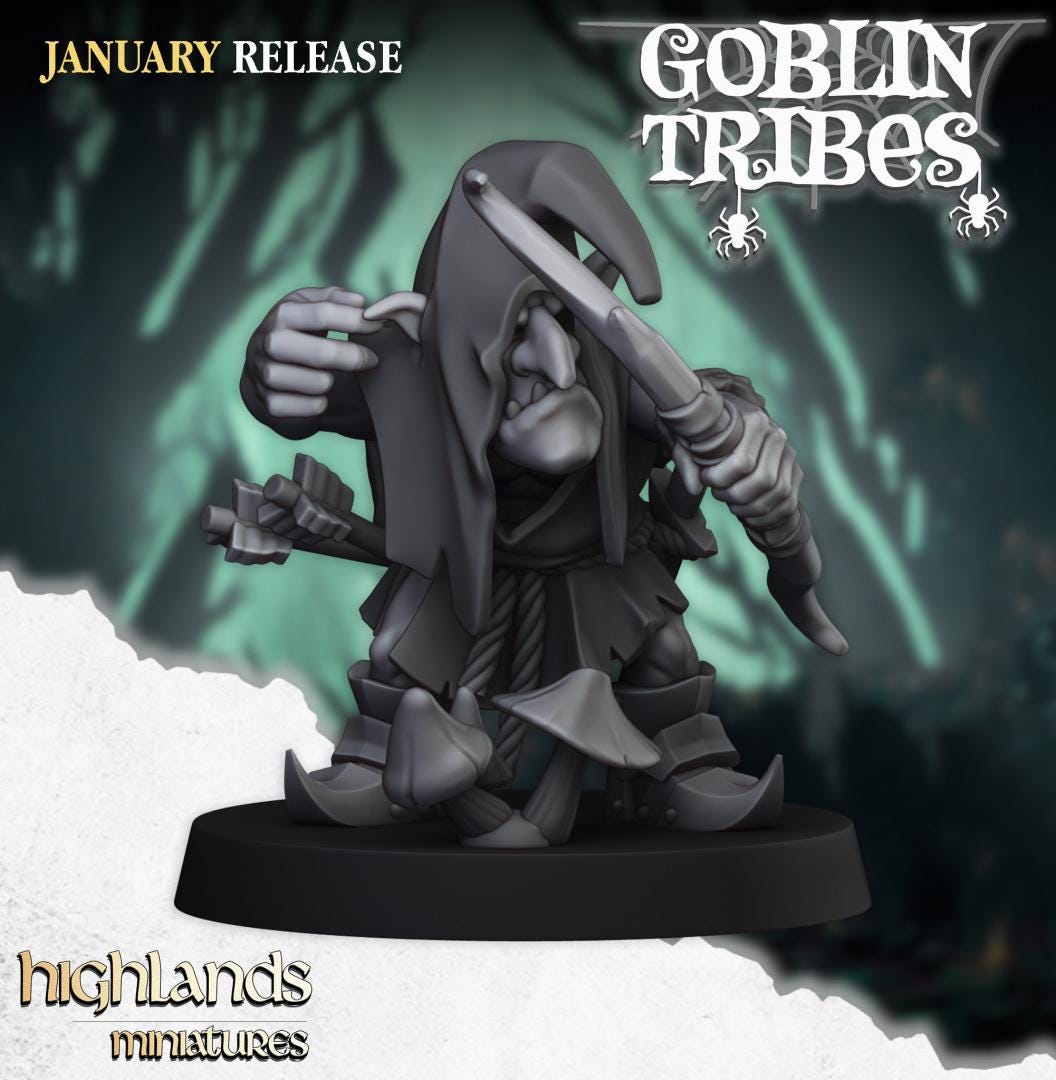 Swamp goblins with Bows and Command Group 10 models Highland Miniatures Various Scales (US tariffs are pre-paid by us)