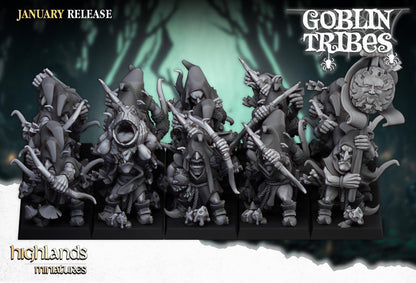 Swamp goblins with Bows and Command Group 10 models Highland Miniatures Various Scales (US tariffs are pre-paid by us)