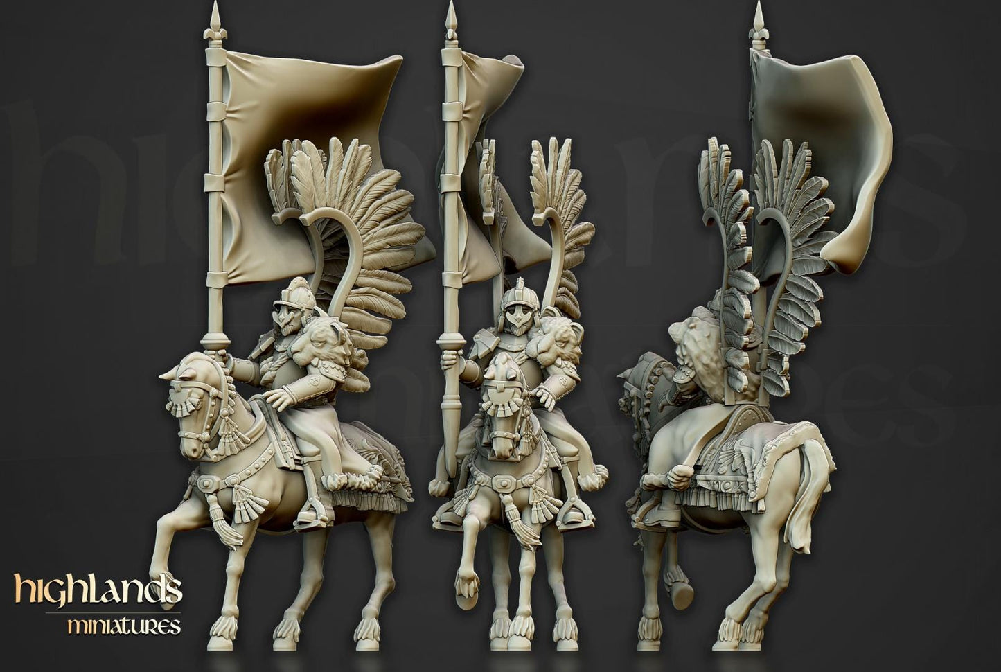Winged Hussars with Command Group 10 models Highland Miniatures Cavalry various scales (US tariffs are pre-paid by us)