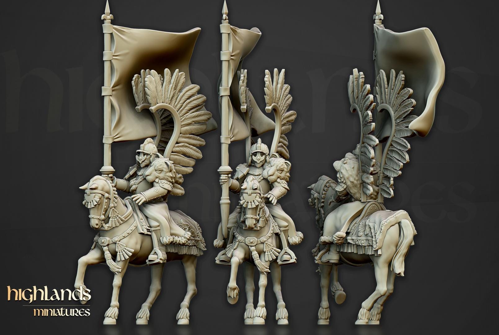 Winged Hussars with Command Group 10 models Highland Miniatures Cavalry various scales (US tariffs are pre-paid by us)