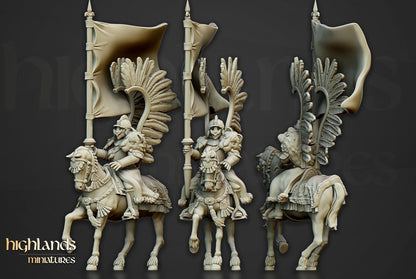 Winged Hussars with Command Group 10 models Highland Miniatures Cavalry various scales (US tariffs are pre-paid by us)