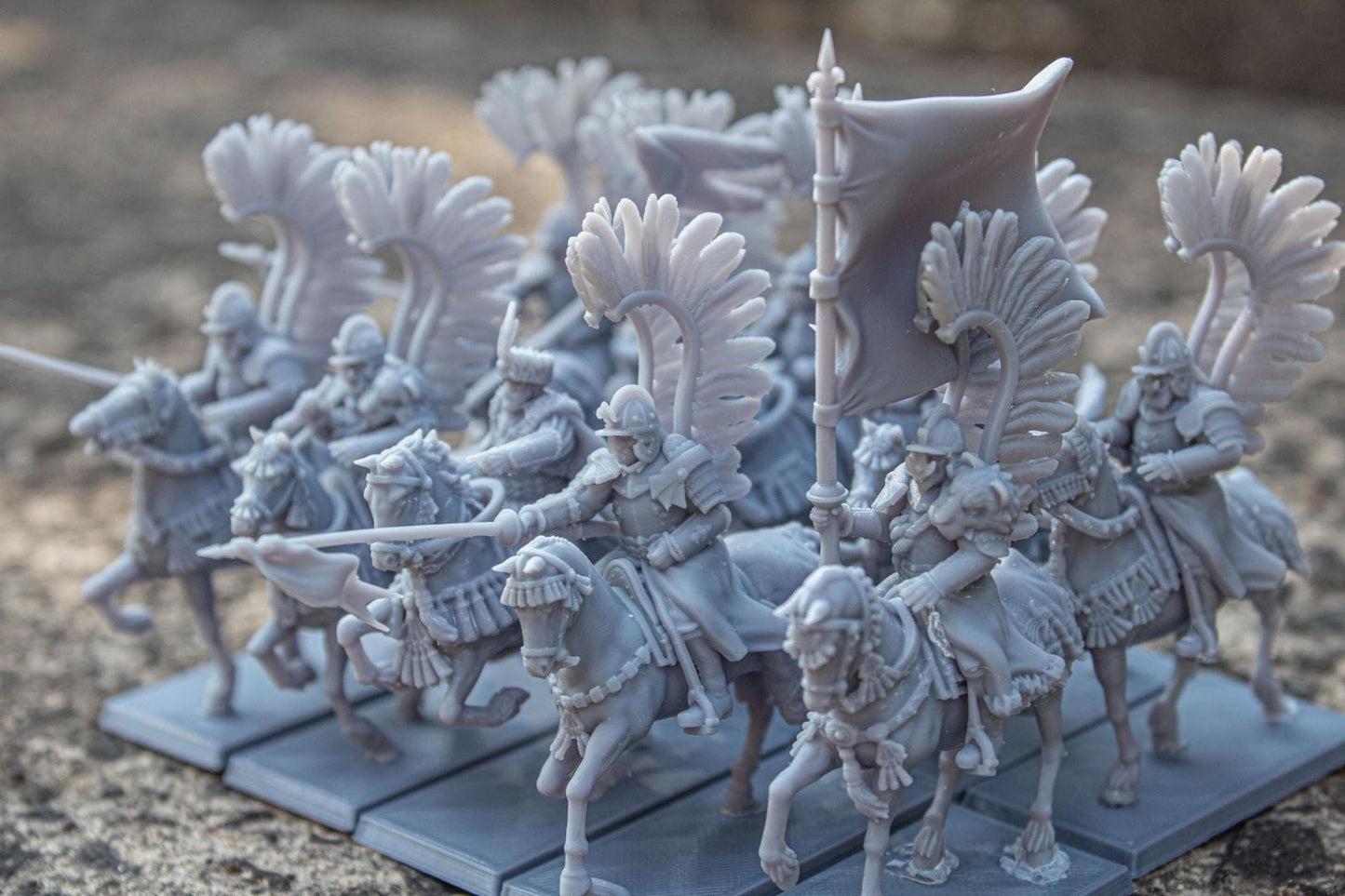 Winged Hussars with Command Group 10 models Highland Miniatures Cavalry various scales (US tariffs are pre-paid by us)