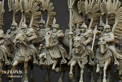 Winged Hussars with Command Group 10 models Highland Miniatures Cavalry various scales (US tariffs are pre-paid by us)