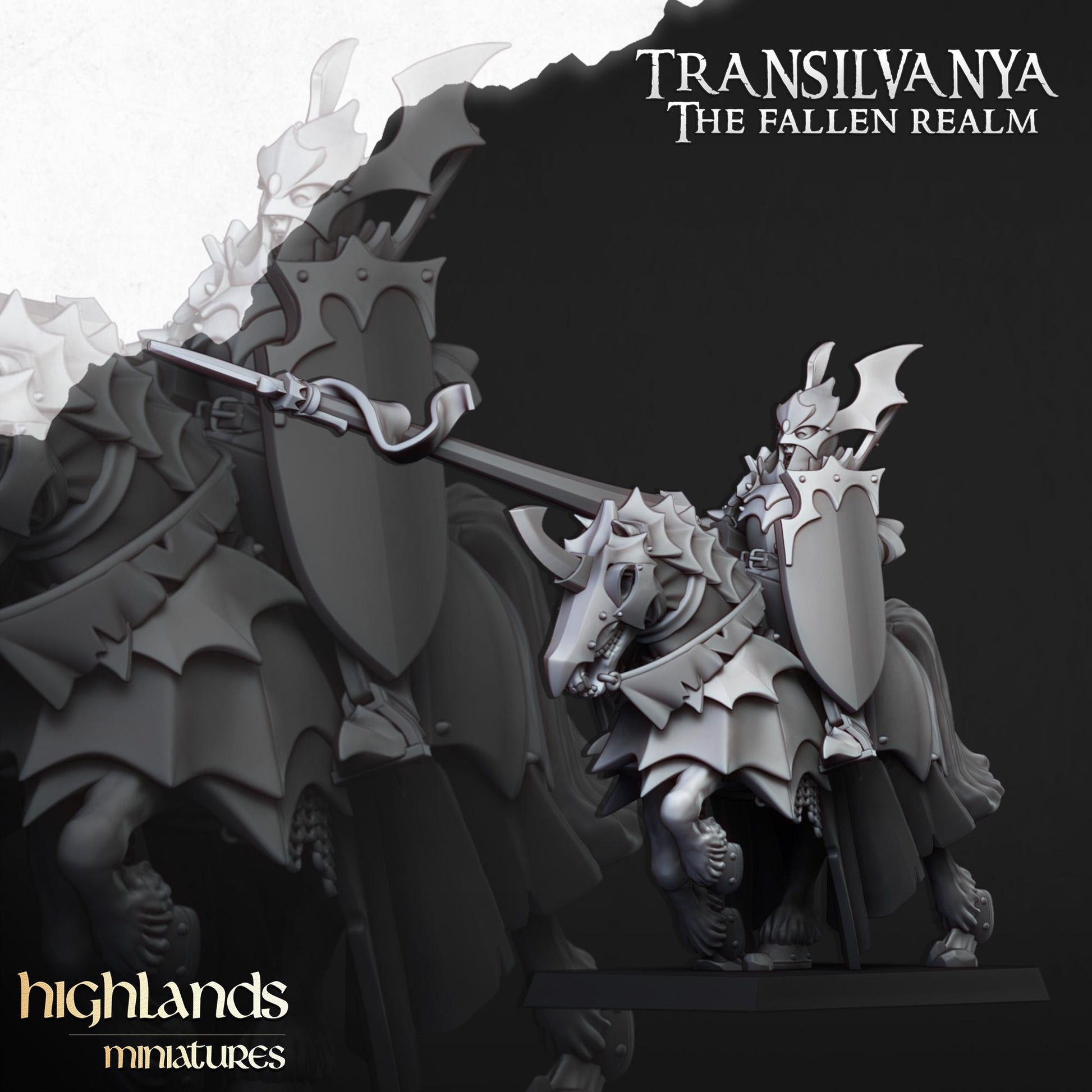 Vampire Knights with Command Group 10 models Highland Miniatures Transilvanya Undead Cavalry various scales (US tariffs are pre-paid by us)