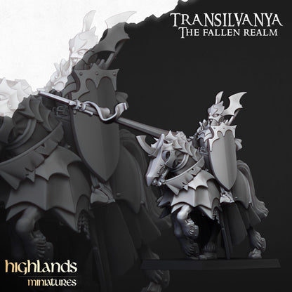 Vampire Knights with Command Group 10 models Highland Miniatures Transilvanya Undead Cavalry various scales (US tariffs are pre-paid by us)