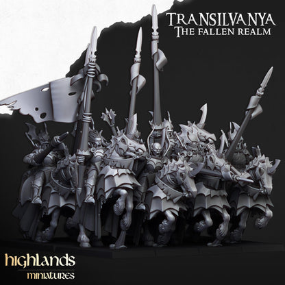 Vampire Knights with Command Group 10 models Highland Miniatures Transilvanya Undead Cavalry various scales (US tariffs are pre-paid by us)