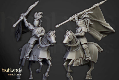 Sunland Knights on Horse with Command Group 10 multipart models Highland Miniatures Cavalry various scales (US tariffs are pre-paid by us)