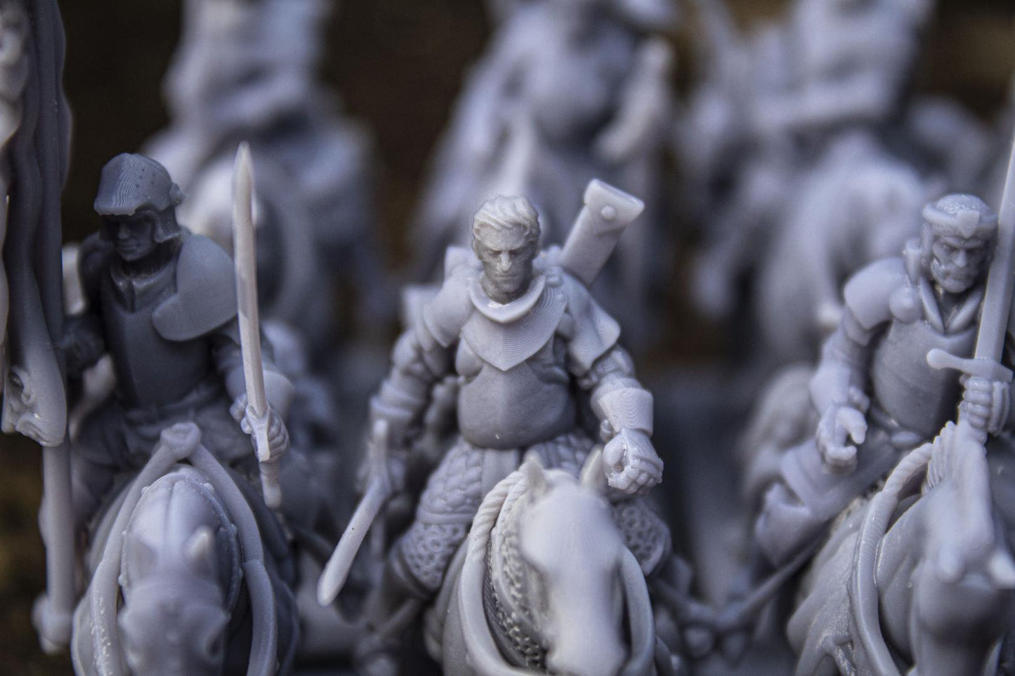 Questing Knights with Command Group 10 models Highland Miniatures Cavalry various scales (US tariffs are pre-paid by us)