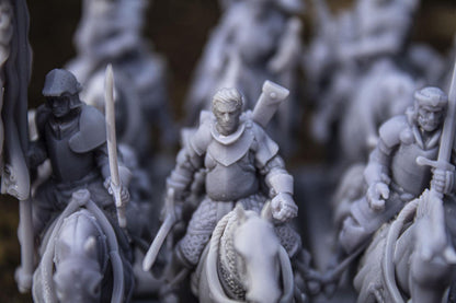 Questing Knights with Command Group 10 models Highland Miniatures Cavalry various scales (US tariffs are pre-paid by us)