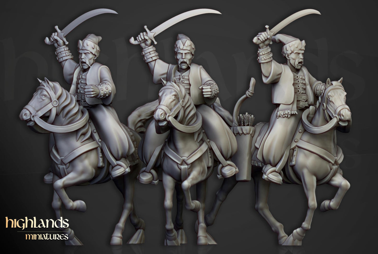 Cossacks Light Cavalry 10 multipart models Highland Miniatures Cavalry various scales (US tariffs are pre-paid by us)