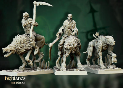 Dire Wolves 5 models and 2 Riders Highland Miniatures Cavalry various scales (US tariffs are pre-paid by us)