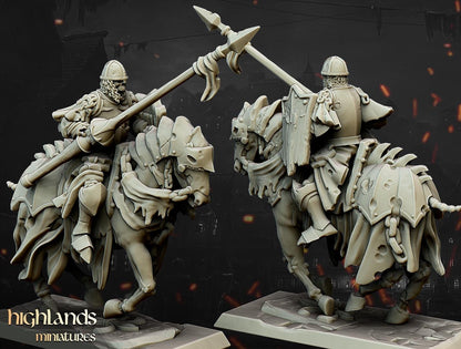 Dark Knights with Command Group 10 models Highland Miniatures Transilvanya Undead Cavalry various scales (US tariffs are pre-paid by us)