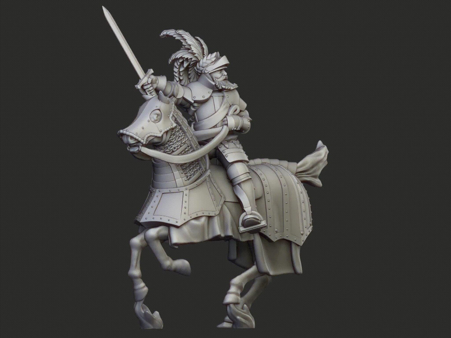 Sunland Knights on Horse with Command Group 10 multipart models Highland Miniatures Cavalry various scales (US tariffs are pre-paid by us)