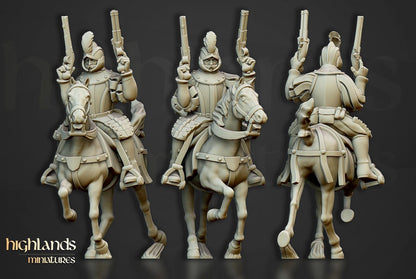 Black Riders Pistoliers 10 multipart models Highland Miniatures Cavalry various scales (US tariffs are pre-paid by us)