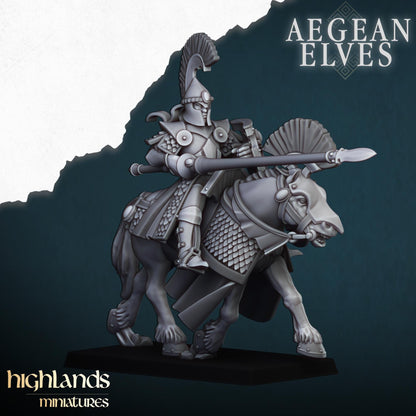Mounted Aegean Elven Lancers with Command Group 10 models Highland Miniatures Cavalry various scales (US tariffs are pre-paid by us)