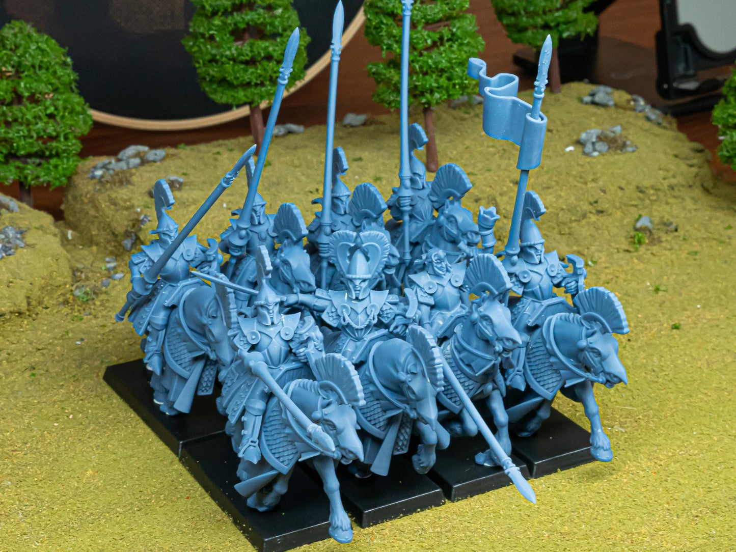 Mounted Aegean Elven Lancers with Command Group 10 models Highland Miniatures Cavalry various scales (US tariffs are pre-paid by us)
