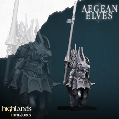 Mounted Aegean Elven Dragoons with Command Group 10 models Highland Miniatures Cavalry various scales (US tariffs are pre-paid by us)