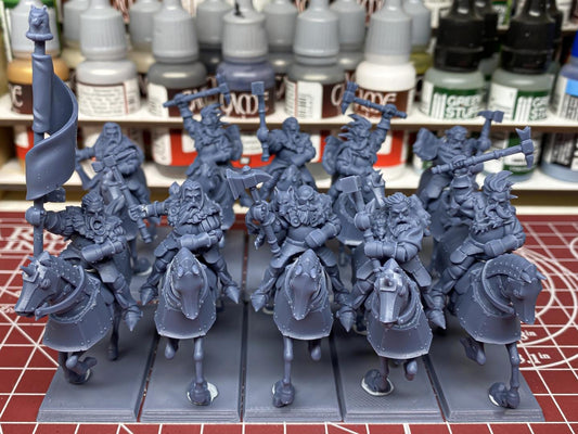 Knights of Mergenheim with Command Group 10 models Highland Miniatures Cavalry various scales (US tariffs are pre-paid by us)