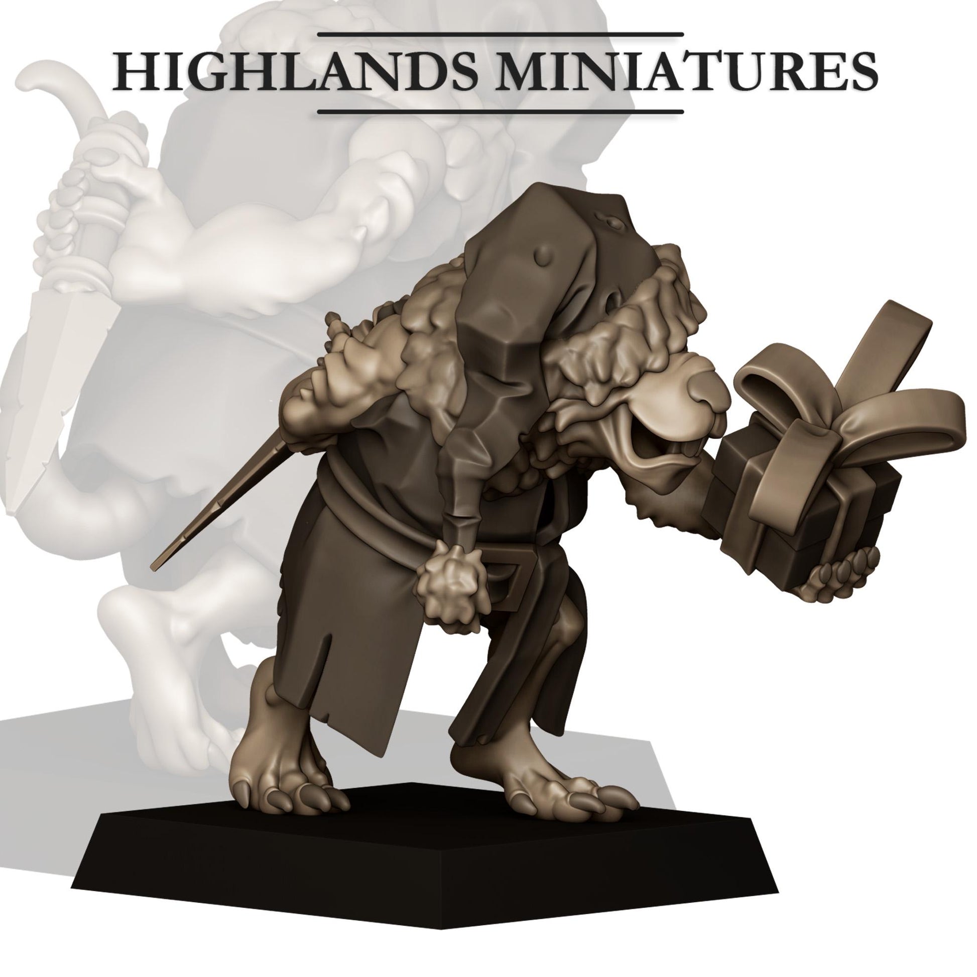 Santa Rat Highland Miniatures Various Scales (US tariffs are pre-paid by us)