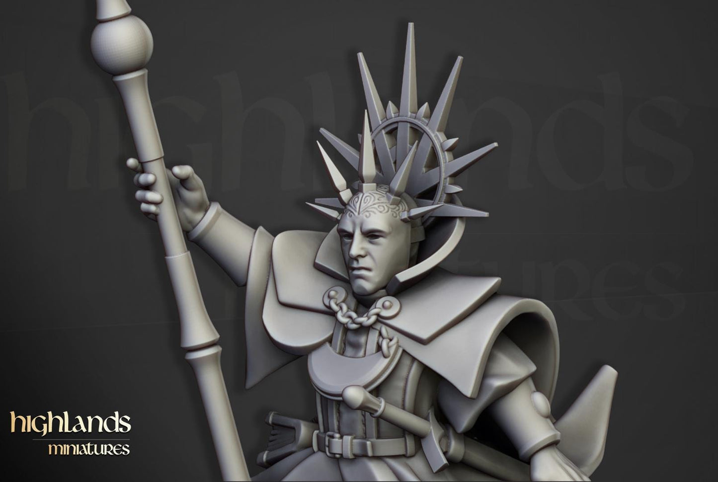 Sunland High Mage on Pegasus with Scenic Base Highland Miniatures Hero Various Scales (US tariffs are pre-paid by us)