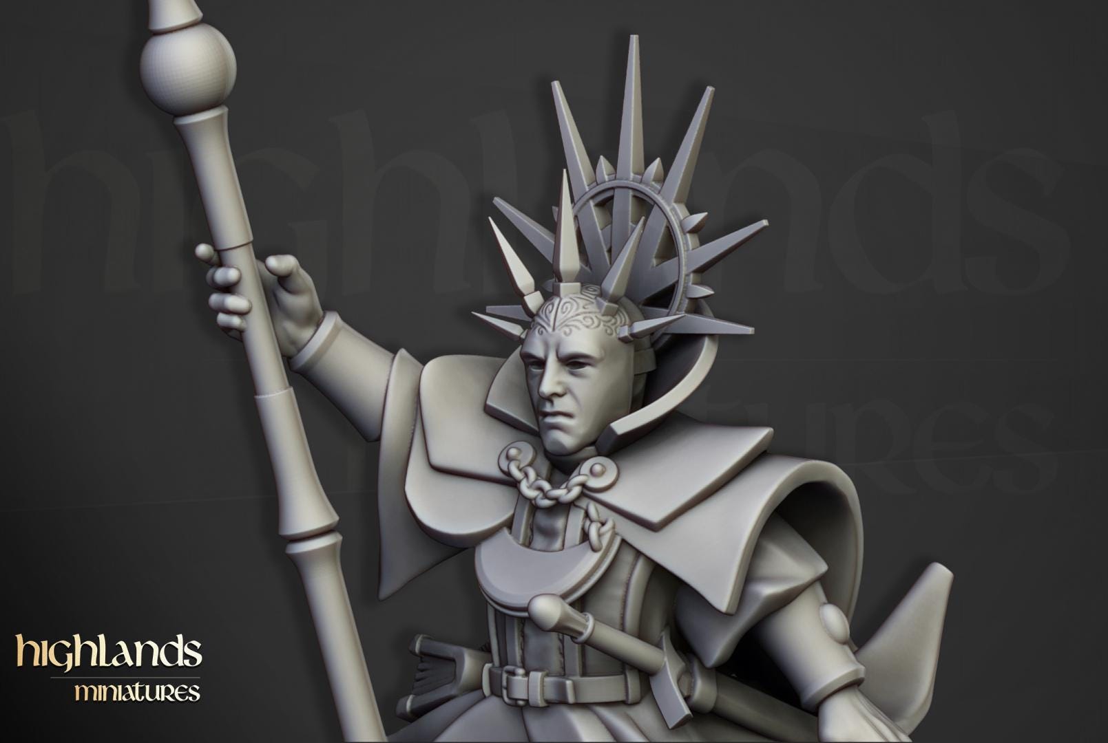 Sunland High Mage on Pegasus with Scenic Base Highland Miniatures Hero Various Scales (US tariffs are pre-paid by us)