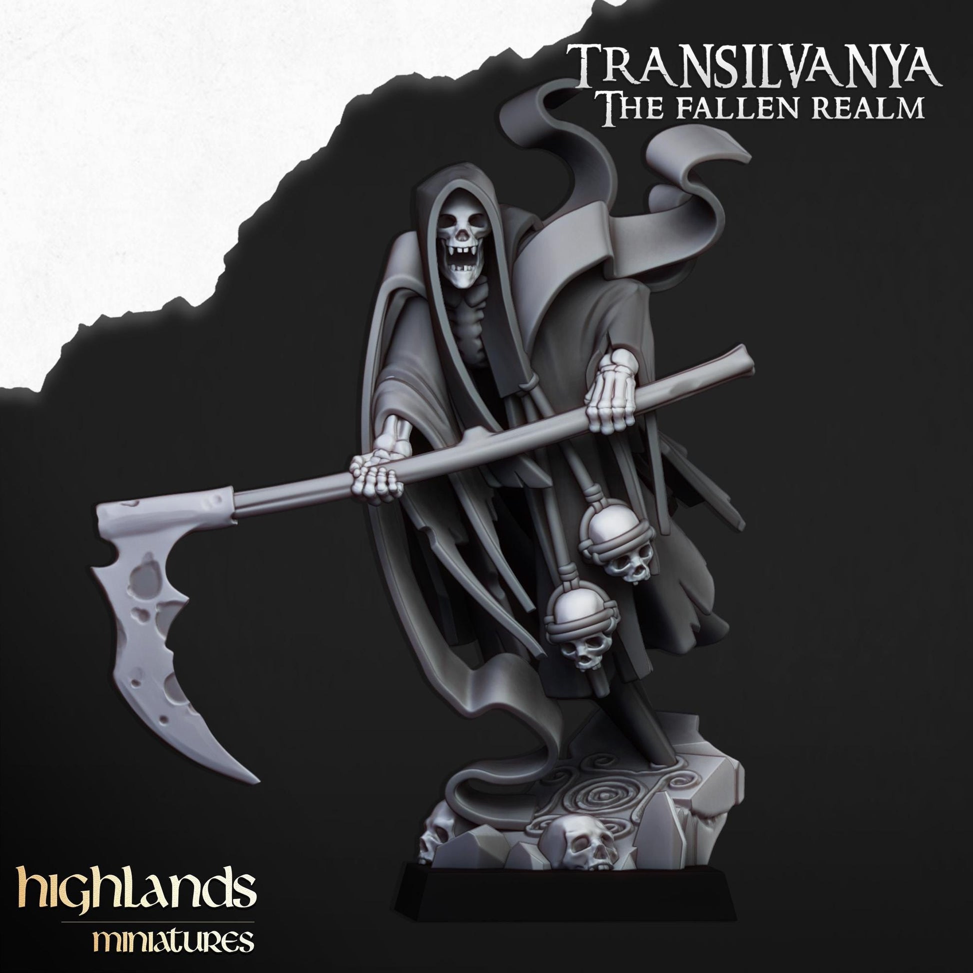 Grim Reaper Undead Champion Highland Miniatures Transilvanya Undead Hero Various Scales (US tariffs are pre-paid by us)
