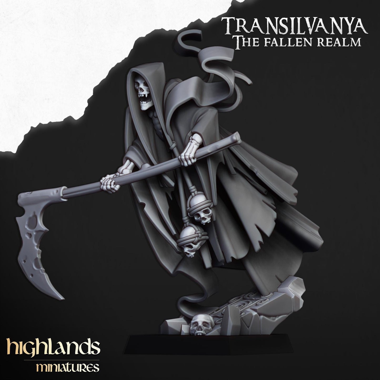 Grim Reaper Undead Champion Highland Miniatures Transilvanya Undead Hero Various Scales (US tariffs are pre-paid by us)