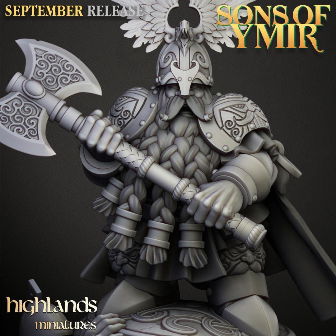 Dwarf King Ulric of Thrym Heim Highland Miniatures Hero Various Scales (US tariffs are pre-paid by us)