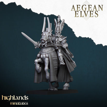 Aegean Elf Mounted Lord Highland Miniatures Hero Various Scales (US tariffs are pre-paid by us)