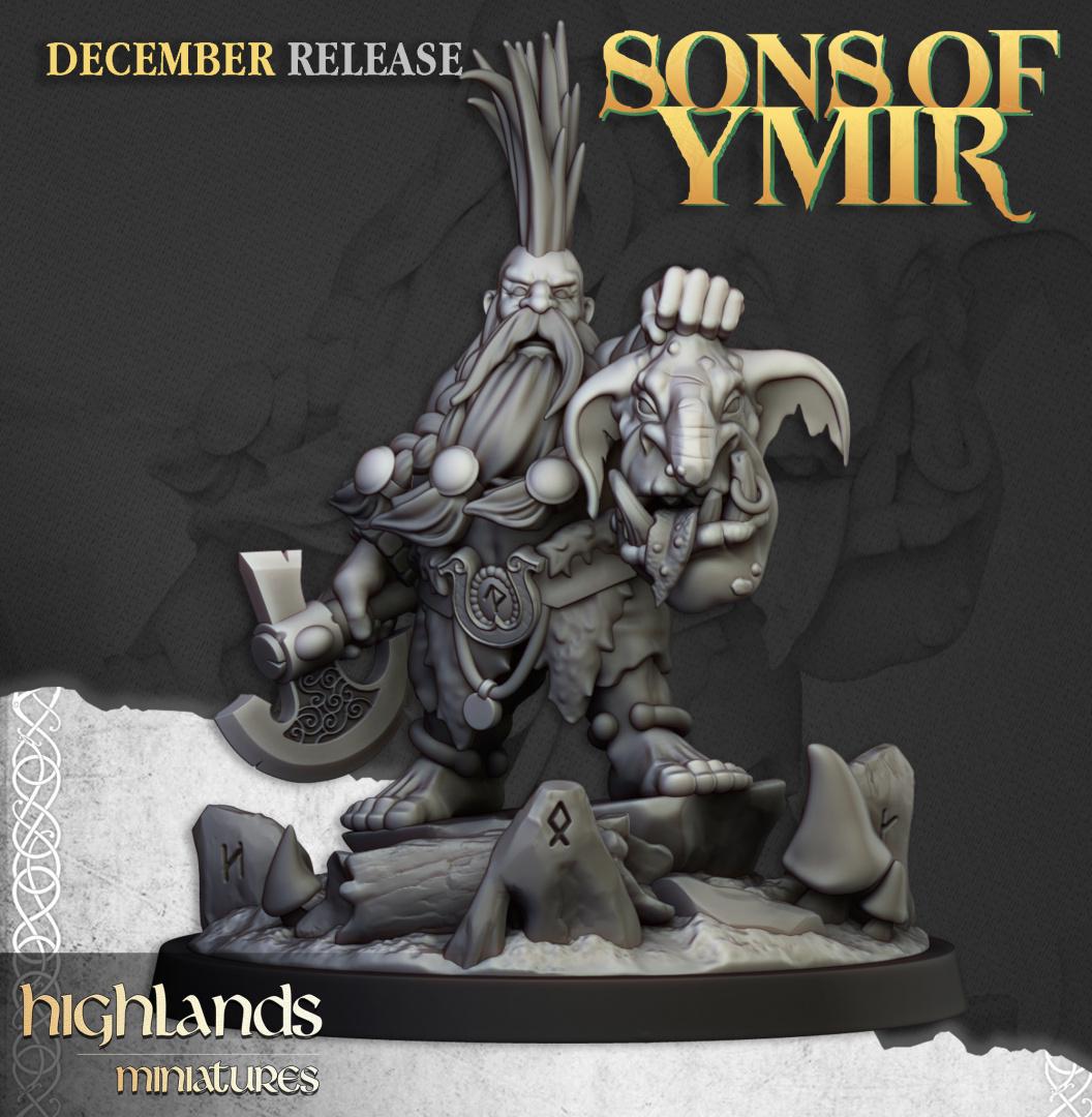 Dwarf Troll Seeker with Scenic Base Highland Miniatures Hero Various Scales (US tariffs are pre-paid by us)