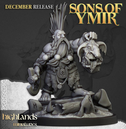 Dwarf Troll Seeker with Scenic Base Highland Miniatures Hero Various Scales (US tariffs are pre-paid by us)