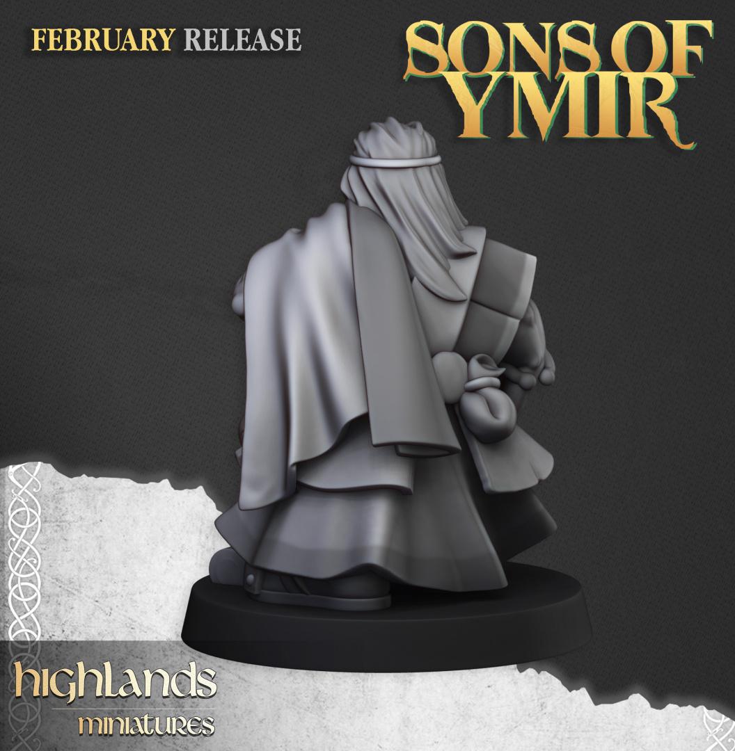 Dwarf Rune Priests 2 models Highland Miniatures Hero Various Scales (US tariffs are pre-paid by us)