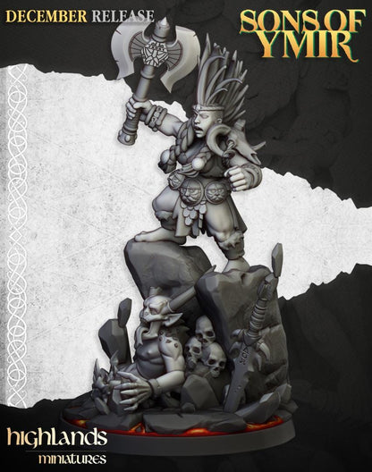 Dwarf Demon Seeker with Scenic Base Highland Miniatures Hero Various Scales (US tariffs are pre-paid by us)