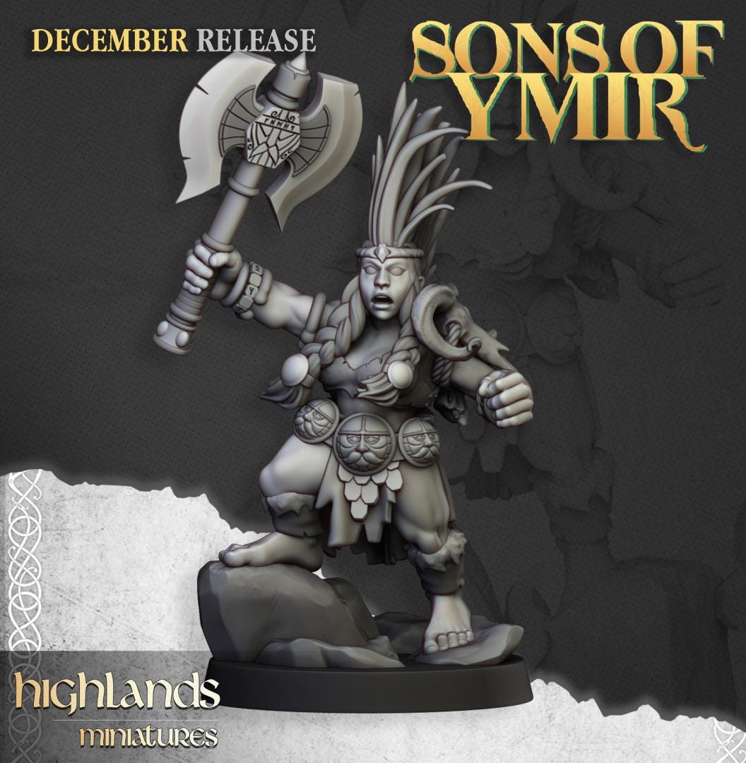 Dwarf Demon Seeker with Scenic Base Highland Miniatures Hero Various Scales (US tariffs are pre-paid by us)
