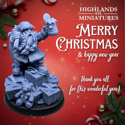 Santa Dwarf Highland Miniatures Various Scales (US tariffs are pre-paid by us)